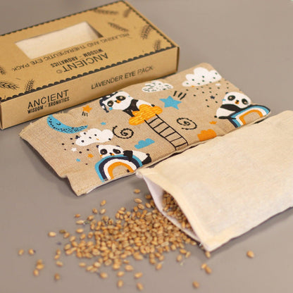 Lavender Natural Cotton and Juco Eye Pillow in Gift Box - Sleepy Panda - DuvetDay.co.uk