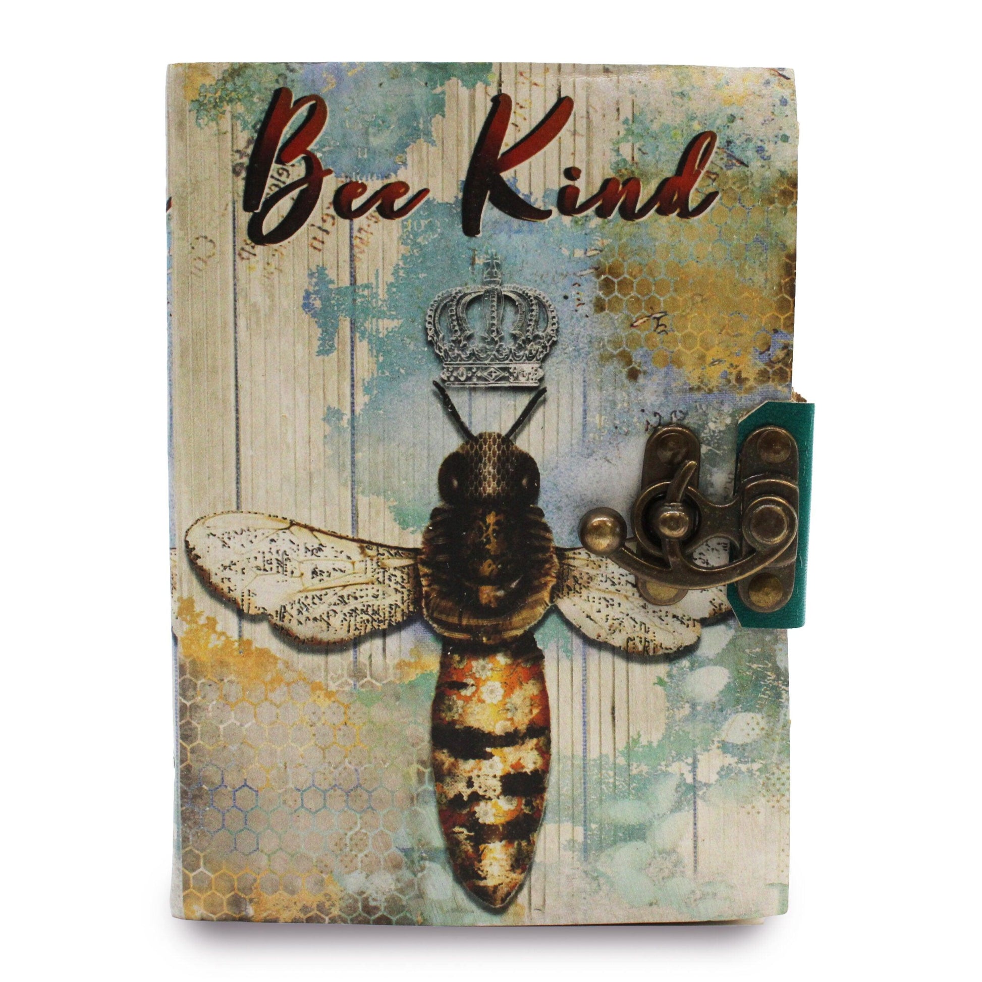 Leather "Bee Kind" Deckle-edge Notebook (7x5") - DuvetDay.co.uk