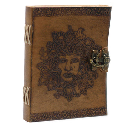 Leather Greenman Notebook (6x8") - DuvetDay.co.uk