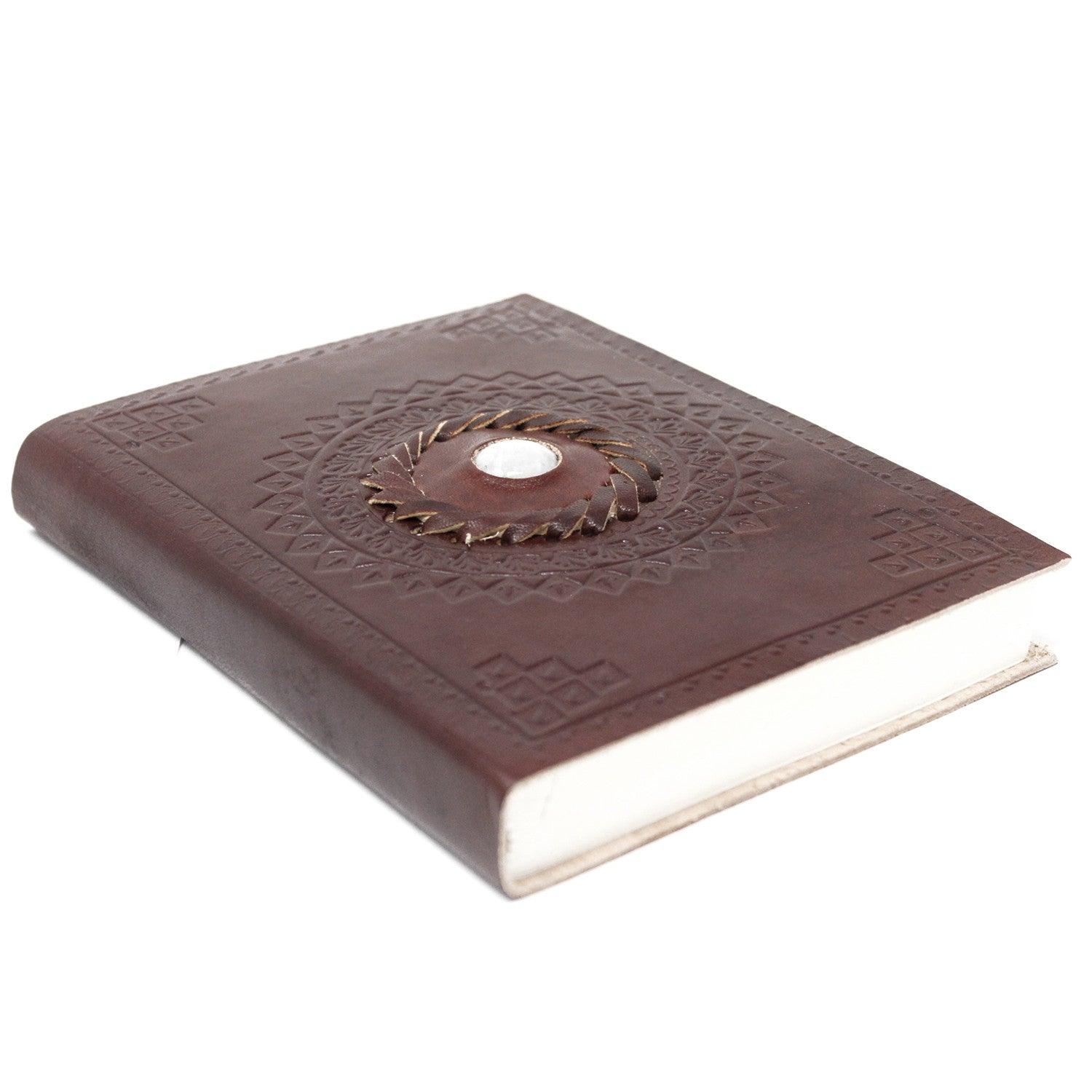 Leather Moonstone Notebook (7x5") - DuvetDay.co.uk