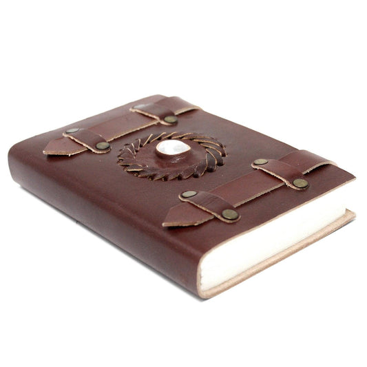 Leather Moonstone with Belts Notebook (6x4") - DuvetDay.co.uk