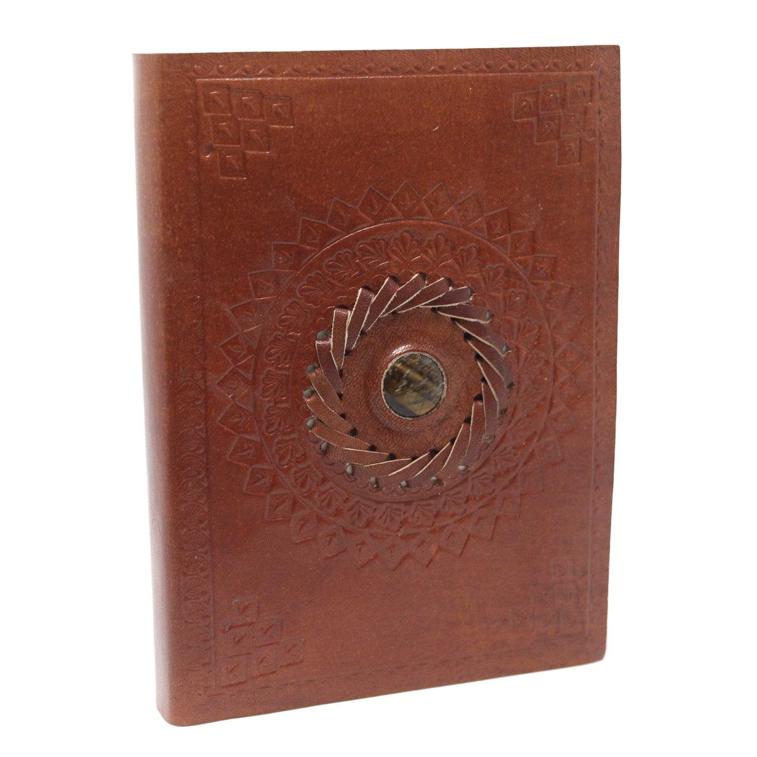Leather Tigereye Notebook (7x5") - DuvetDay.co.uk