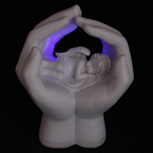 LED Cute Hands and Sleeping Cherub Ornament - DuvetDay.co.uk