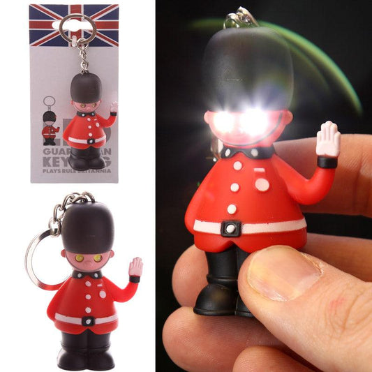 LED Light & Sound Keyring - Rule Britannia Guardsman - DuvetDay.co.uk
