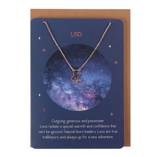 Leo Zodiac Necklace Card - DuvetDay.co.uk