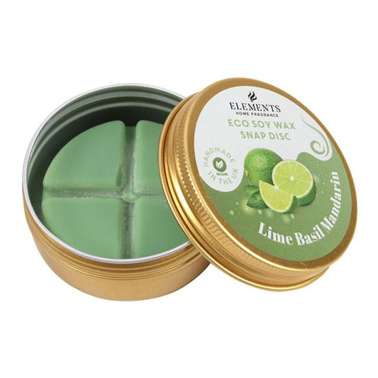 Lime, Basil & Mandarin Soy Wax Snap Disc - DuvetDay.co.uk