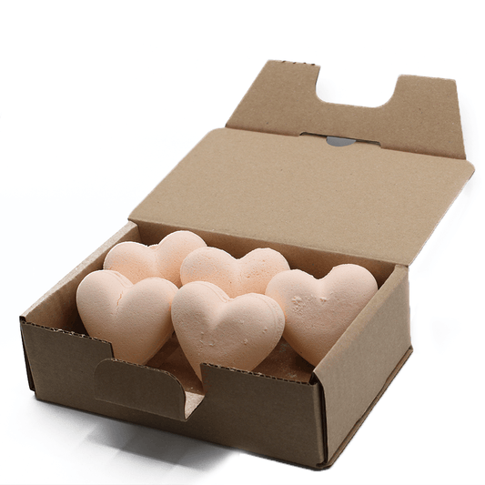Love Heart Bath Bomb 70g - Passion Fruit - 5 Pack - DuvetDay.co.uk