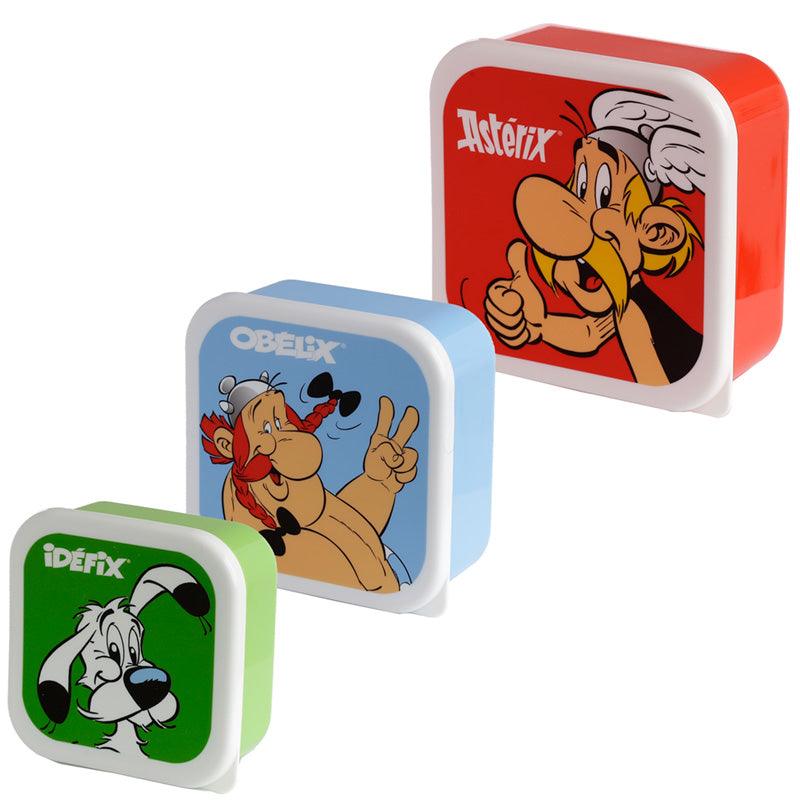 Lunch Boxes Set of 3 (M/L/XL) - Asterix, Obelix & Dogmatix (Idefix) - DuvetDay.co.uk