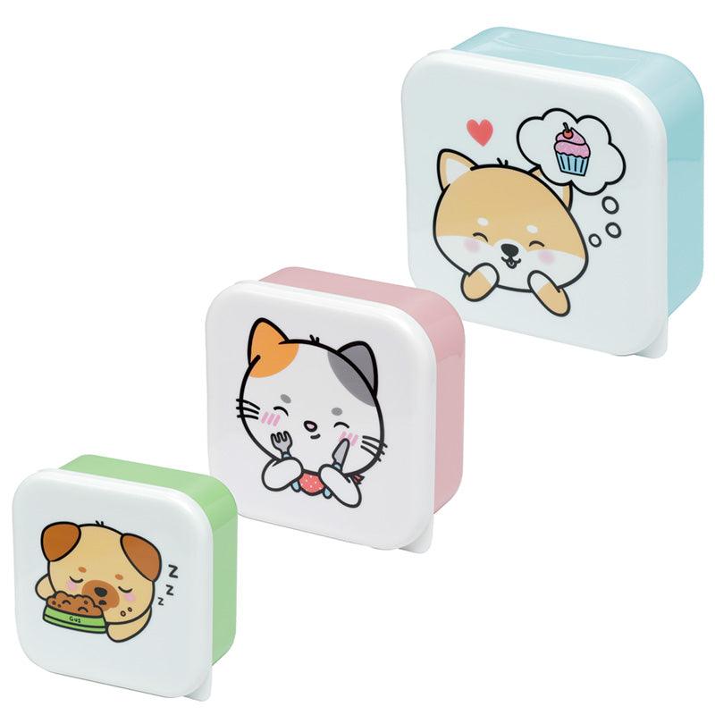 Lunch Boxes Set of 3 (S/M/L) - Adoramals Pets - DuvetDay.co.uk