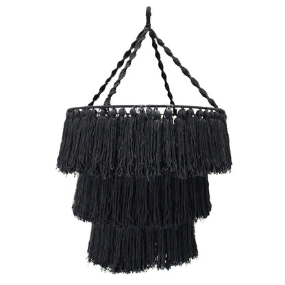 Macrame Soft Chandelier - Black - DuvetDay.co.uk