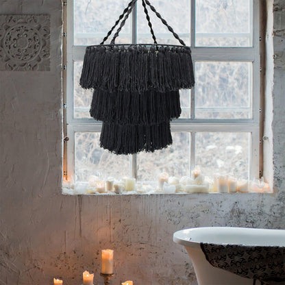 Macrame Soft Chandelier - Black - DuvetDay.co.uk