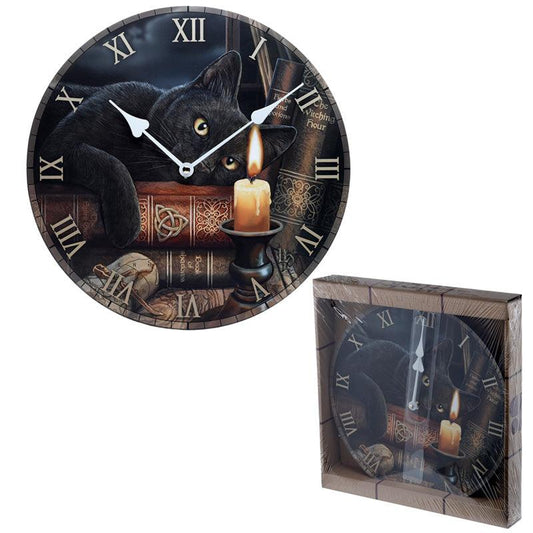 Magical Witching Hour Cat Lisa Parker Design Wall Clock - DuvetDay.co.uk