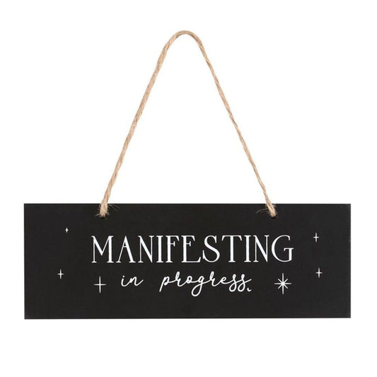 Manifesting In Progress Hanging Sign - DuvetDay.co.uk