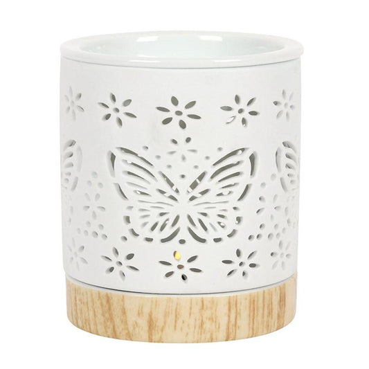 Matte Ceramic Butterfly Oil Burner - DuvetDay.co.uk