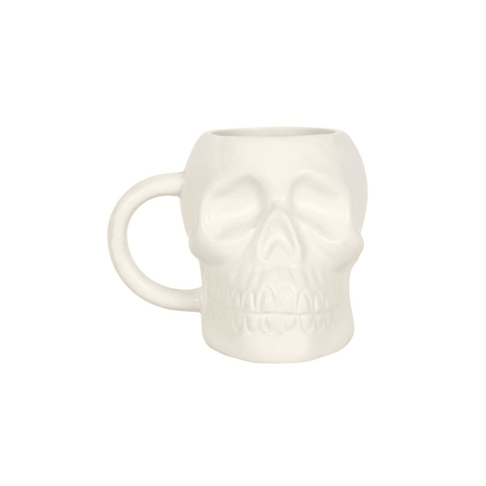 Matte White Skull Mug - DuvetDay.co.uk