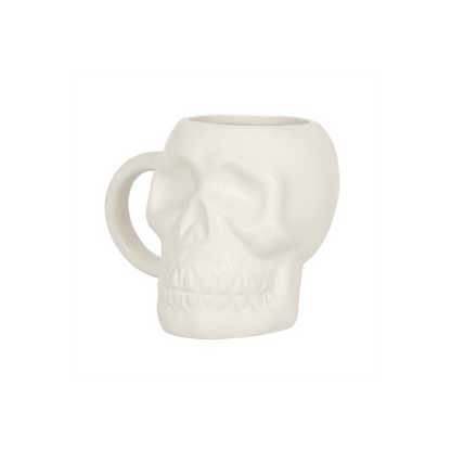Matte White Skull Mug - DuvetDay.co.uk