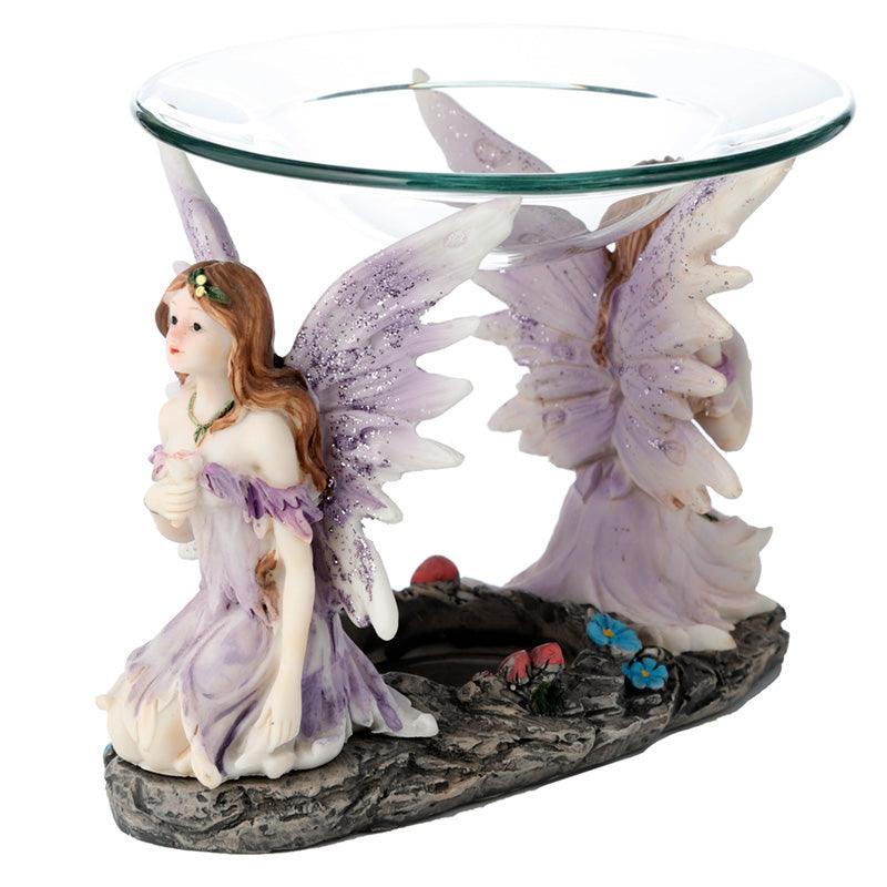 Meadow Flower Fairy Oil and Wax Burner with Glass Dish - DuvetDay.co.uk