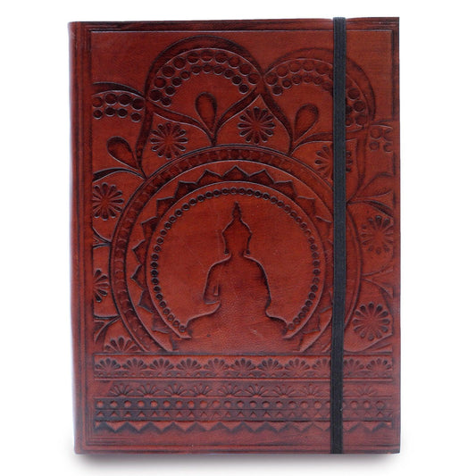 Medium Notebook with strap - Tibetan Mandala - DuvetDay.co.uk