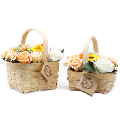 Medium Orange Bouquet in Wicker Basket - DuvetDay.co.uk
