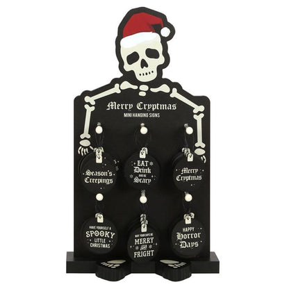 Merry Cryptmas Mini Hanging Signs Display - DuvetDay.co.uk