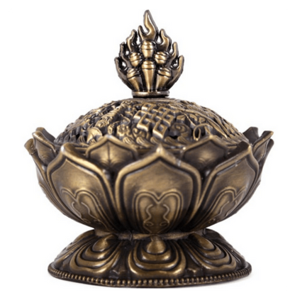 Metal Lotus Incense Cone Holder - DuvetDay.co.uk