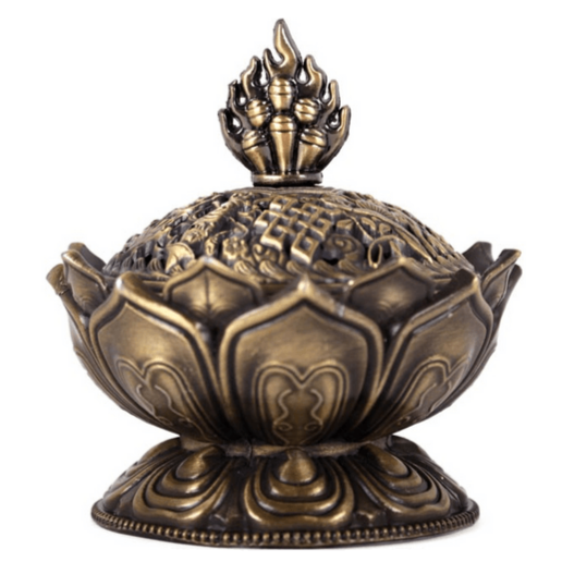 Metal Lotus Incense Cone Holder - DuvetDay.co.uk