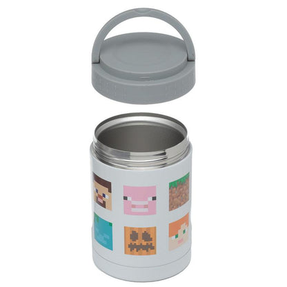 Minecraft Faces Stainless Steel Insulated Food Snack/Lunch Pot 500ml - DuvetDay.co.uk