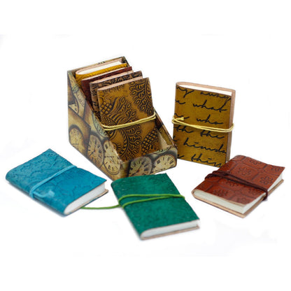 Mini Assorted Leather Notebook (4x3") - 1 piece - DuvetDay.co.uk