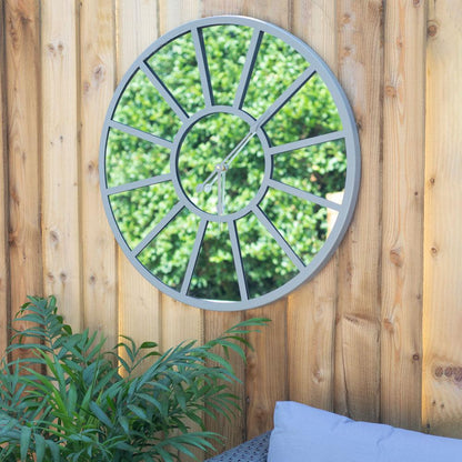 Mirrored Garden Clock - DuvetDay.co.uk