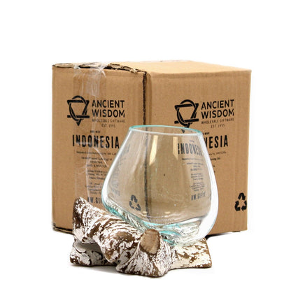 Molten Glass on Whitewash Wood - Small Bowl - DuvetDay.co.uk