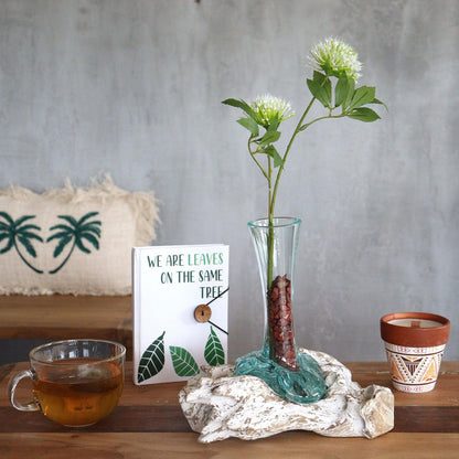 Molten Glass on Whitewash Wood - Vase - Medium - DuvetDay.co.uk