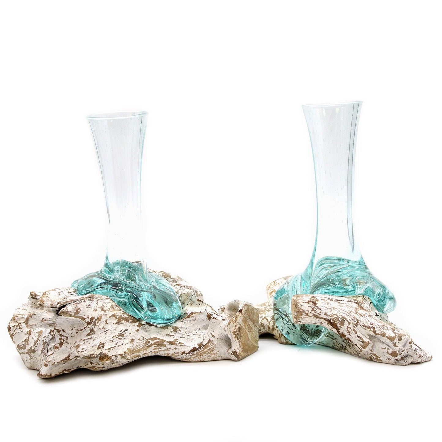 Molten Glass on Whitewash Wood - Vase - Medium