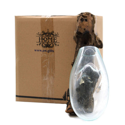 Molten Glass on Wood - Hanging Bowl - DuvetDay.co.uk