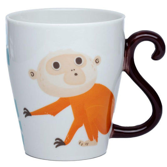 Monkey Zooniverse Ceramic Tail Shaped Handle Mug - DuvetDay.co.uk
