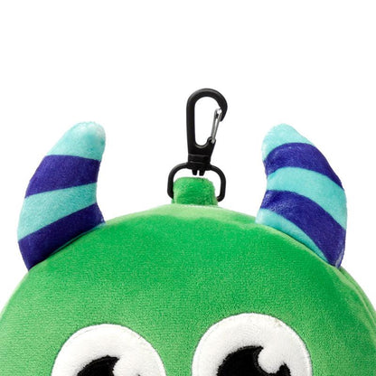 Monstarz Monster Green Relaxeazzz Plush Round Travel Pillow & Eye Mask Set - DuvetDay.co.uk