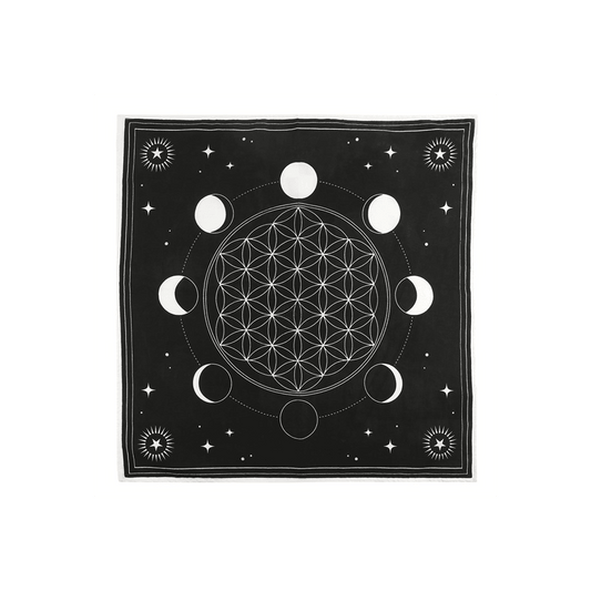 Moon Phase Crystal Grid Altar Cloth - DuvetDay.co.uk