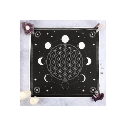 Moon Phase Crystal Grid Altar Cloth