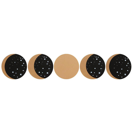 Moon Phases 5-Piece Coaster Set - DuvetDay.co.uk