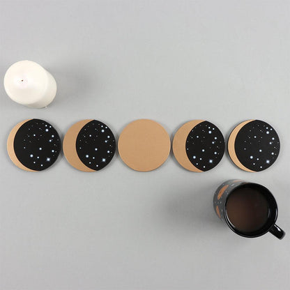 Moon Phases 5-Piece Coaster Set - DuvetDay.co.uk