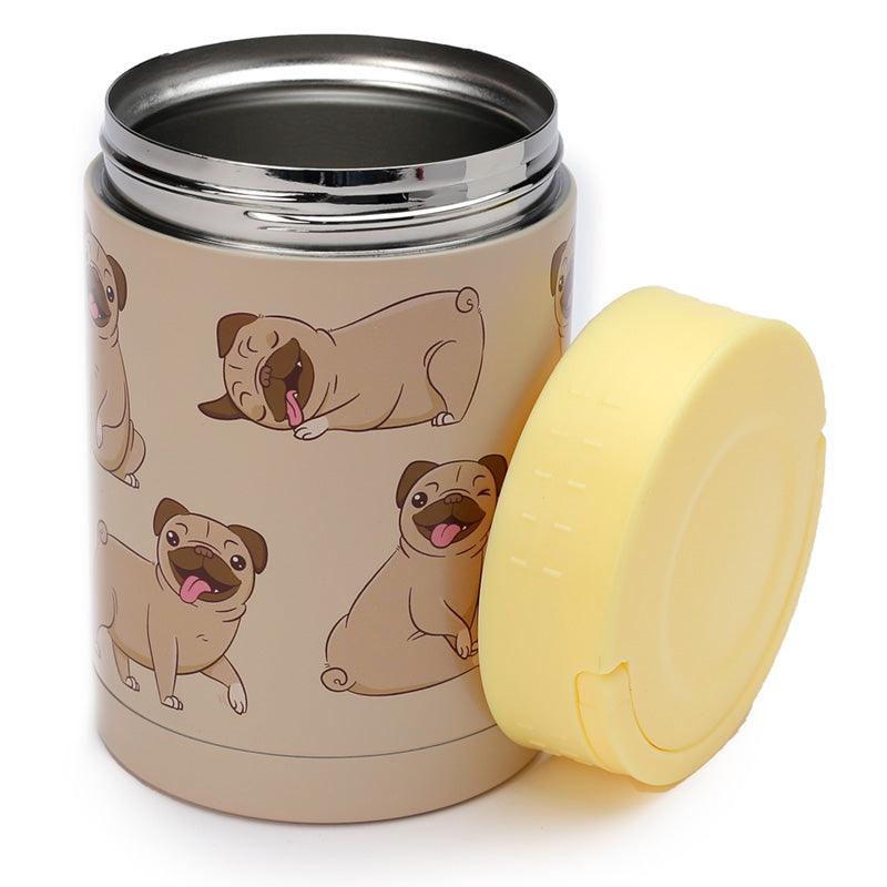 Mopps Pug Stainless Steel Insulated Food Snack/Lunch Pot 500ml - DuvetDay.co.uk