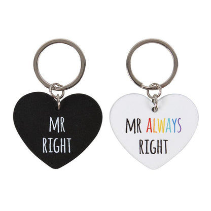 Mr and Mr Right Keyring Set - DuvetDay.co.uk