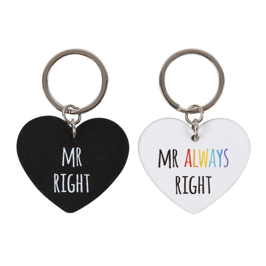 Mr and Mr Right Keyring Set - DuvetDay.co.uk