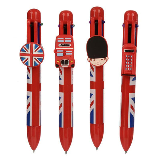 Multi Colour Pen (6 Colours) - London Union Jack - DuvetDay.co.uk