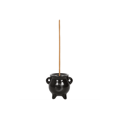 Mystical Moon Cauldron Ceramic Incense Holder - DuvetDay.co.uk