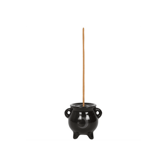 Mystical Moon Cauldron Ceramic Incense Holder - DuvetDay.co.uk