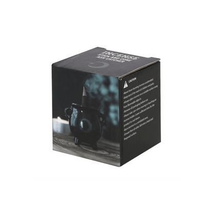 Mystical Moon Cauldron Ceramic Incense Holder - DuvetDay.co.uk