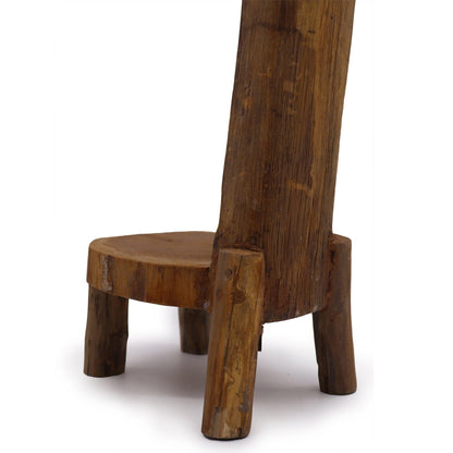 Natural Teak Log Shelve Display 3 Shelves 100cm high - DuvetDay.co.uk