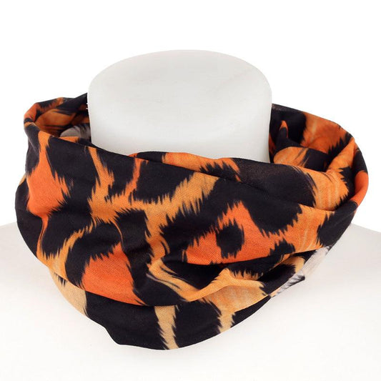 Neck Warmer Tube Scarf - Leopard Animal Print - DuvetDay.co.uk