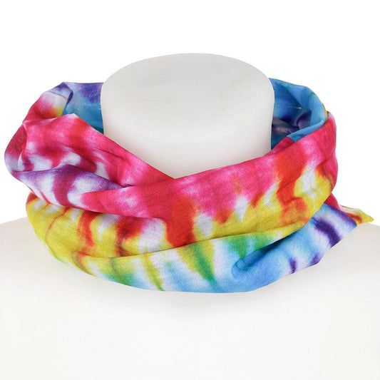 Neck Warmer Tube Scarf - Rainbow Tie Dye