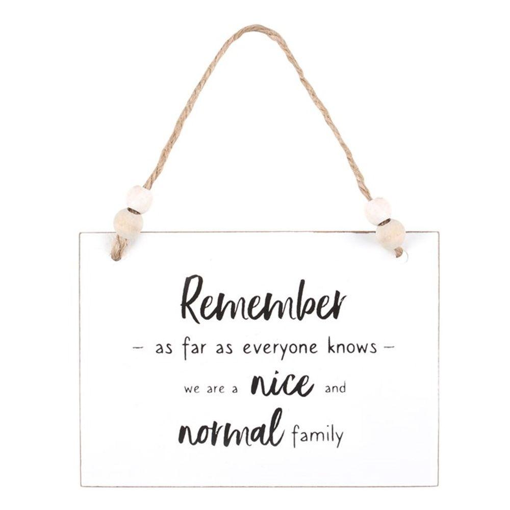 Nice And Normal Family Hanging Sign - DuvetDay.co.uk
